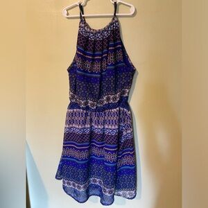 Paisley Print high-neck dress